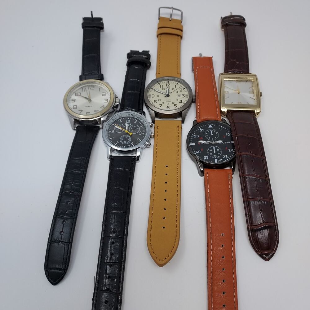 Lot of 5 Mens Working Fashion Watches Contemporary